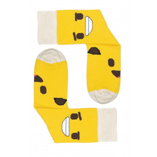 Gülen Yüz Desenli Unisex Pamuklu Çorap