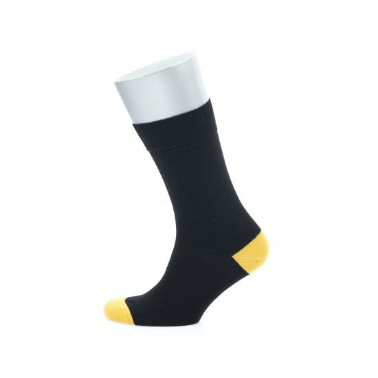 Sarı Siyah Pamuklu Çorap  