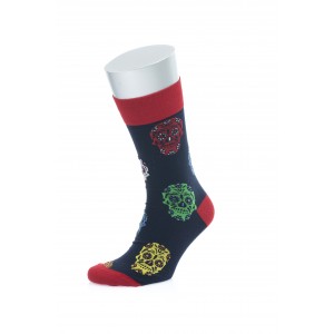 Kuru Kafa Desenli Bordo Siyah Çorap