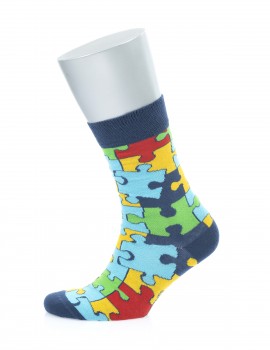 Yapboz Desenli Renkli Çorap