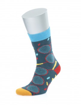 Badminton Raketi Desenli Unisex Pamuklu Çorap 