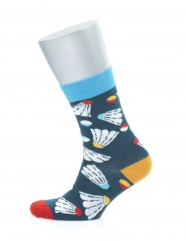 Badminton Ball Desenli Lacivert Pamuklu Çorap