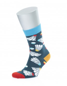 Badminton Ball Desenli Lacivert Pamuklu Çorap