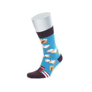 Kitap Desenli Mavi Pamuk Çorap