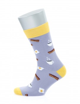 Kahve Desenli Lila Çorap