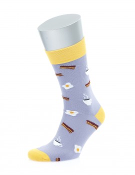 Kahve Desenli Lila Çorap