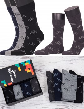 4 Lü Erkek Bisiklet Desen Çok Renkli Pamuk Çorap