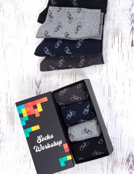 4 Lü Erkek Bisiklet Desen Çok Renkli Pamuk Çorap